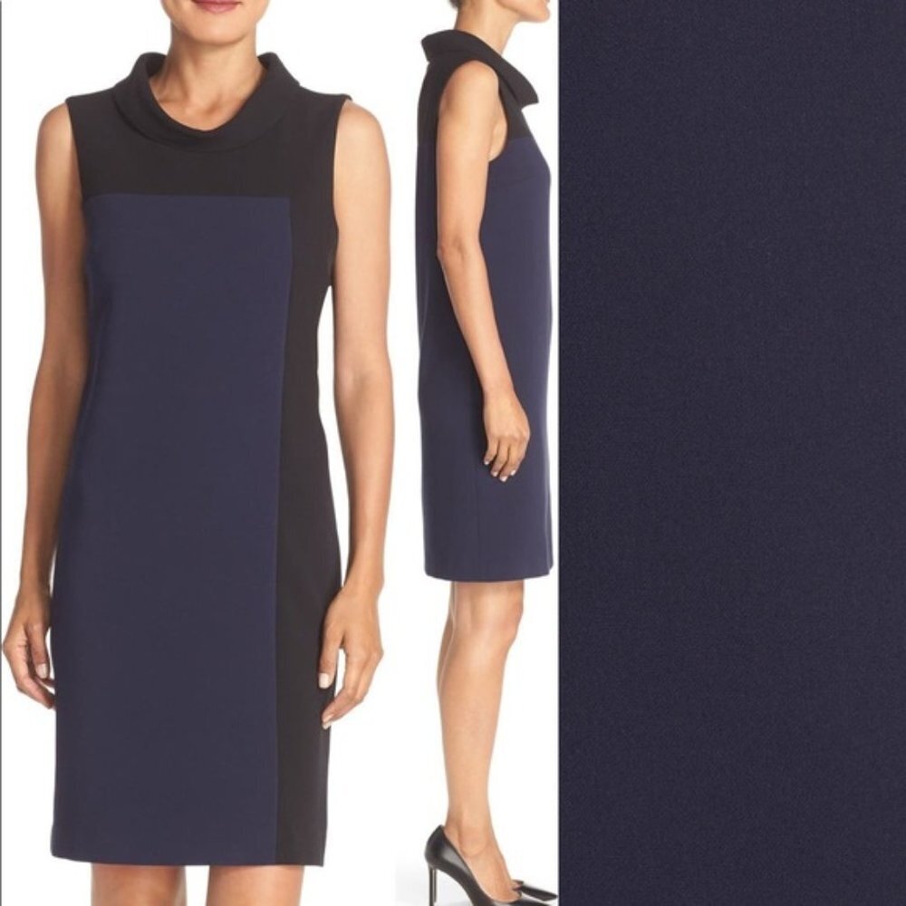 Tahari ASL - Colorblock Roll Neck Sheath Dress - NWT Size 12